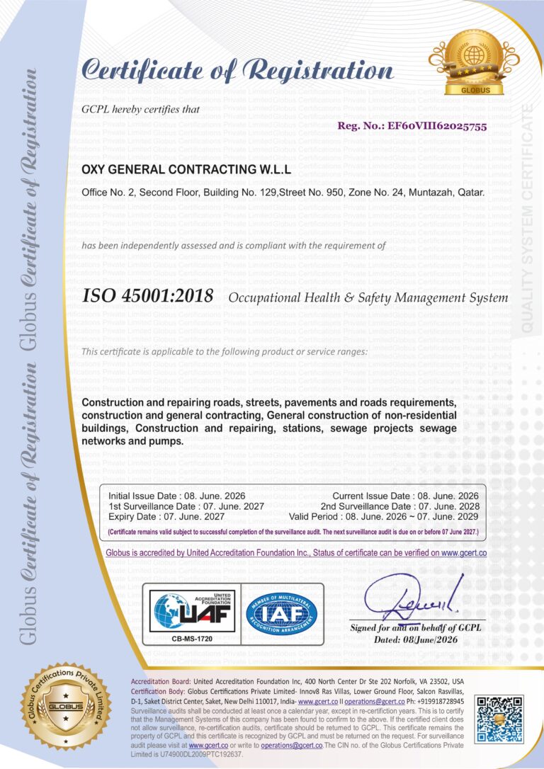OXY GENERAL CONTRACTING W.L.L - ISO 45001 - F